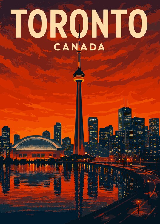 Poster Toronto Canada Travel Cityscape