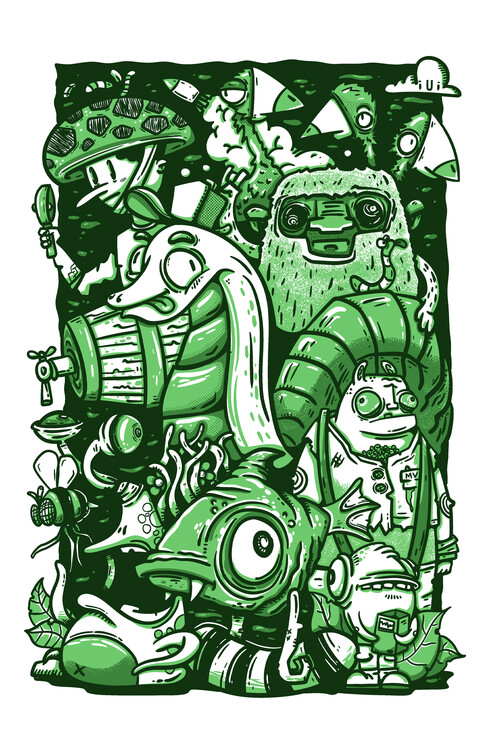 Poster Green monsters