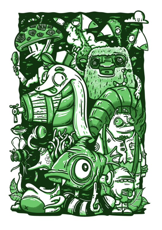T-shirt Green monsters