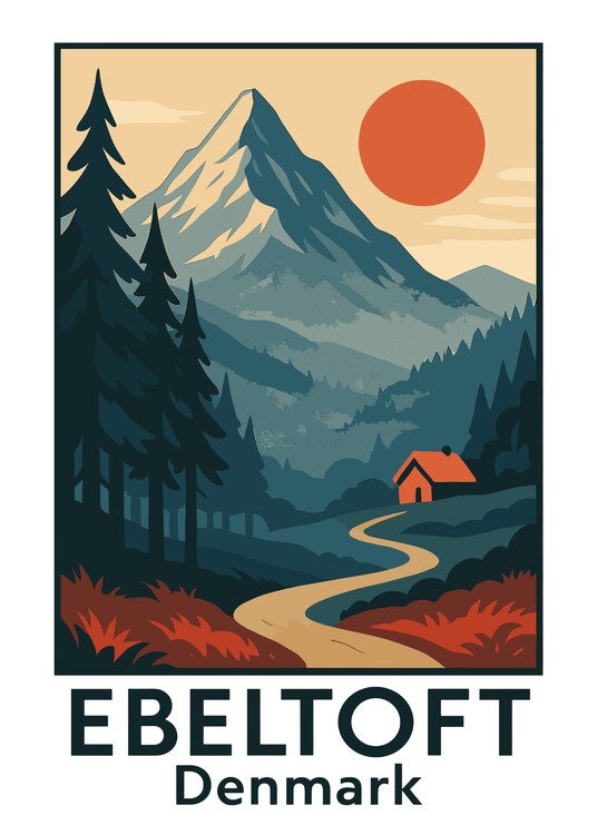 Poster Ebeltoft Denmark Landscape Travel