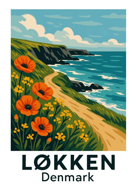 Poster Lokken Denmark Landscape Travel