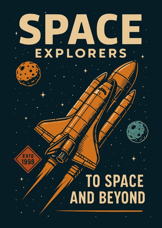 Poster Retro Space Explorers