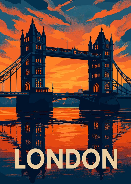 Poster London Bridge Cityscape United Kingdom