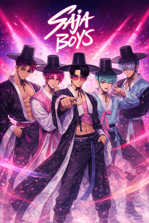 Poster Saja Boys Stage Poster – Bold Demon Idol Art Print