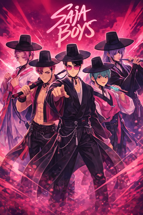 Poster Saja Boys K-Pop Group Poster – Fantasy Music Art