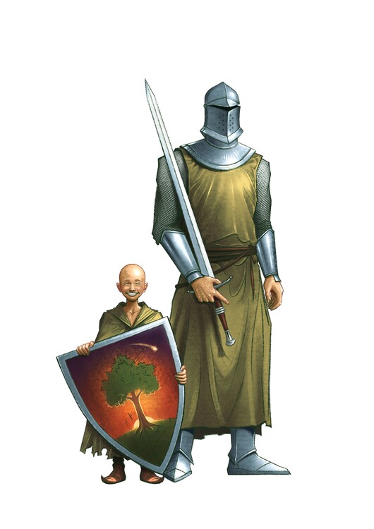 Canvas Print Legendární rytíř a jeho panoš