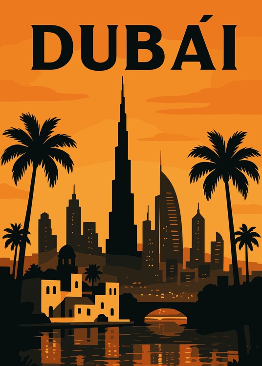 Poster Dubai Cityscape Travel