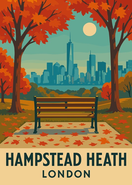Poster Hampstead Heath London Cityscape Travel