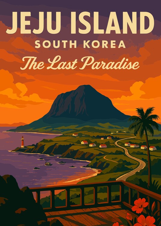 Poster Jeju Island South Korea Cityscape Travel