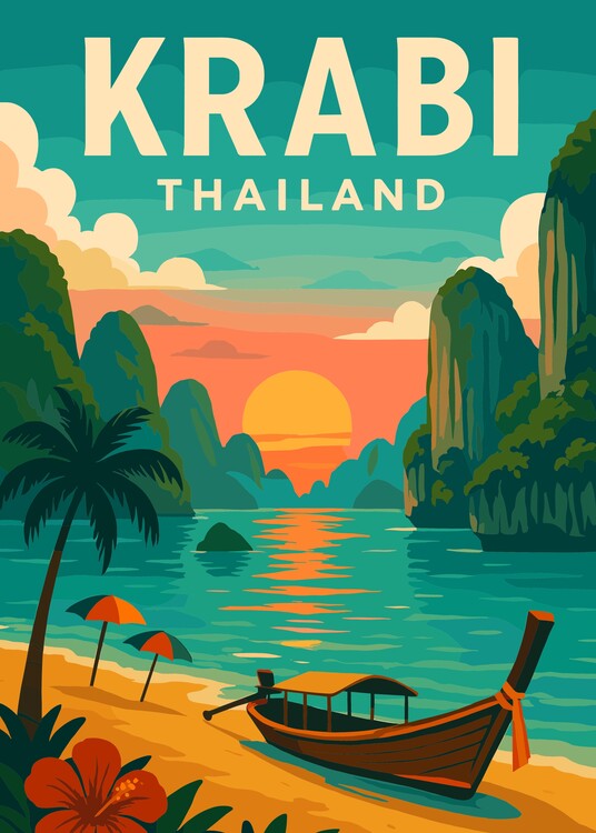 Poster Krabi Thailand Landscape Travel