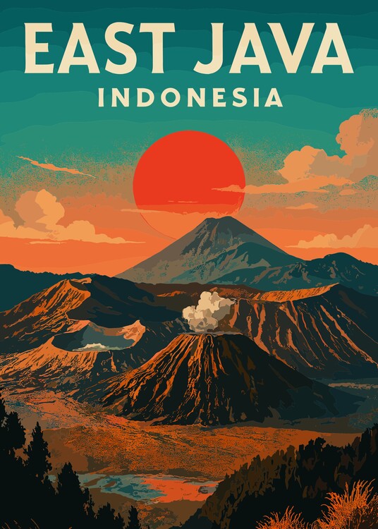 Poster Mount Bromo Indonesia Landscape Travel