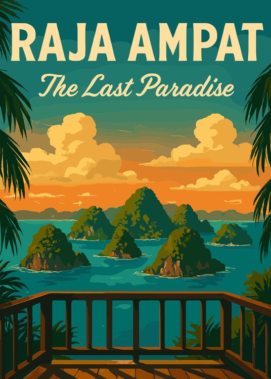 Poster Raja Ampat Indonesia Landscape Travel