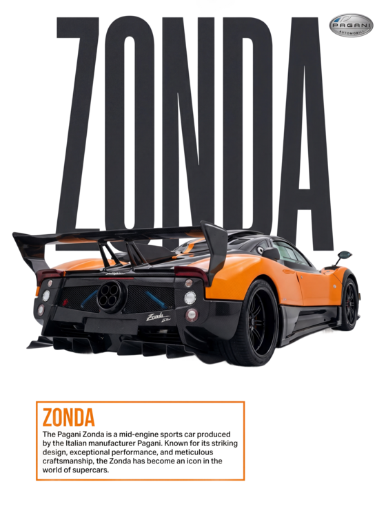 T-shirt Pagani Zonda — The Mid-Engine Masterpiece.