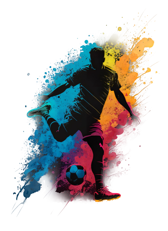 T-shirt Football Soccer Player kicking the Ball