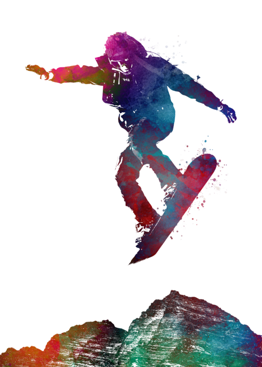 T-shirt Snowboard Sport Art