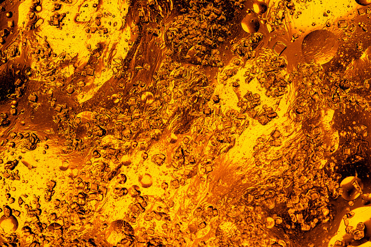 Плакат Golden Liquid Dreams: An abstract combination of honey and b