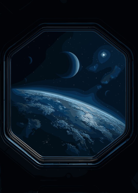 Плакат Earth on galaxy