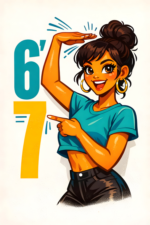 Poster 67 Viral Meme Poster – Funny Height Gesture Pop Culture Art