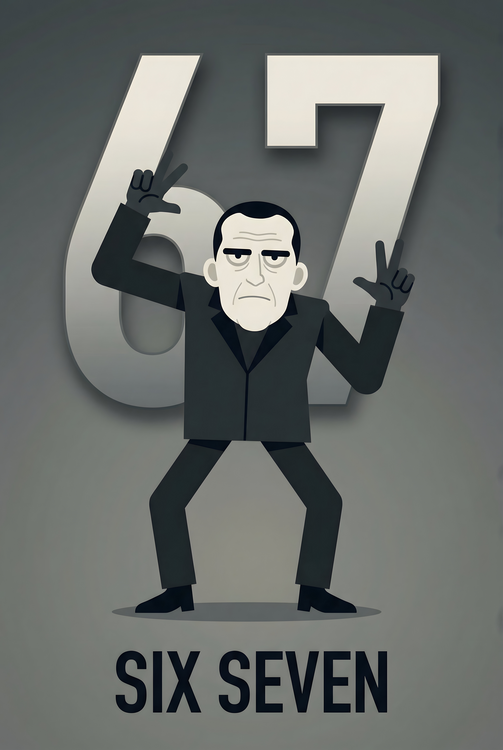 Poster 67 Viral Trend Poster – Minimalist Meme Wall Art