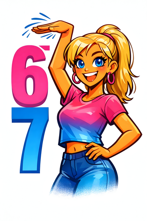 Poster 67 Funny Height Meme Print – Modern Pop Culture Illustration