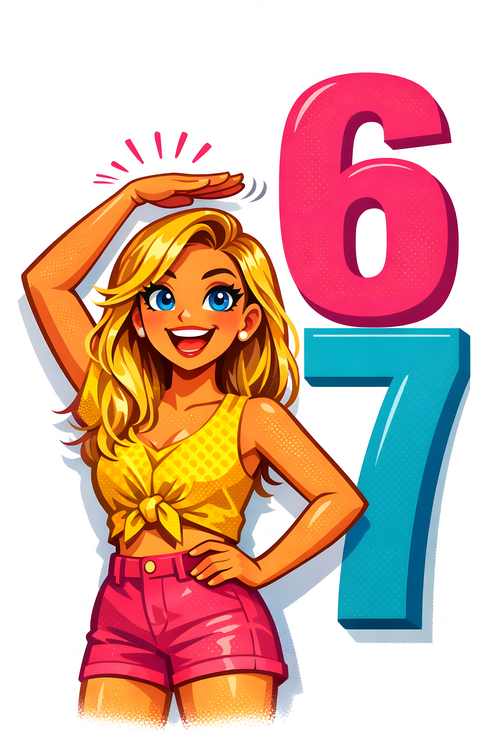 Poster 67 Height Gesture Poster – Funny Internet Meme Art Print