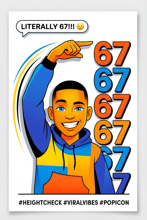 Poster 67 Funny Gesture Wall Art – Pop Culture Meme Print