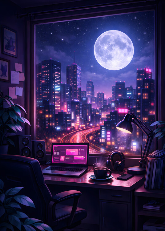 Плакат Gaming Room Retro Futuristic