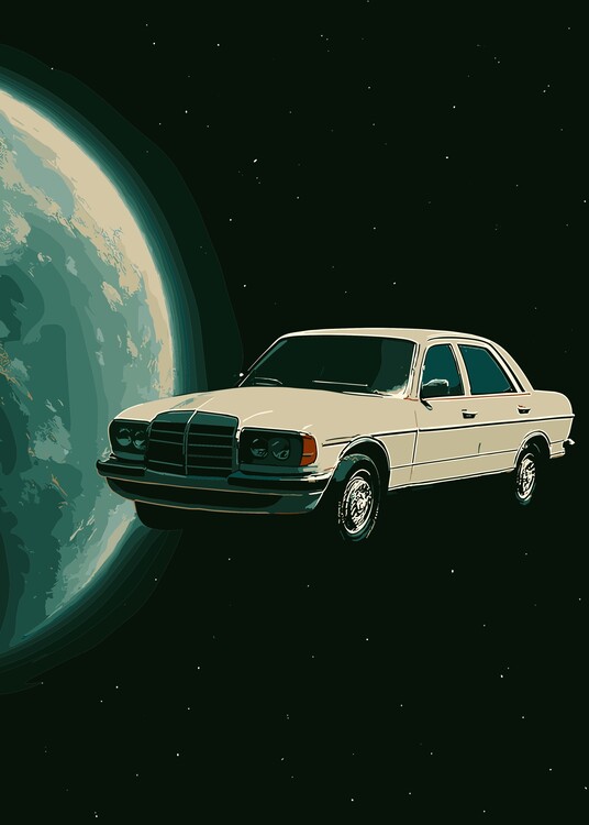 Poster Car in Space