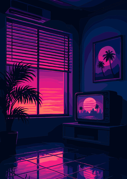 Плакат Retro 90s Palm Trees