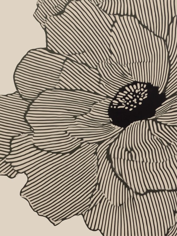Плакат Neutral abstract floral lines art