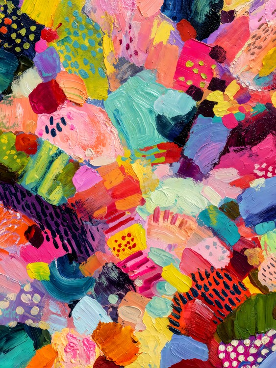 Плакат Colorful Abstract Brush Strokes