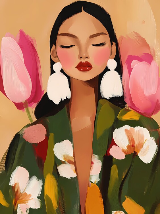 Плакат Floral woman portrait