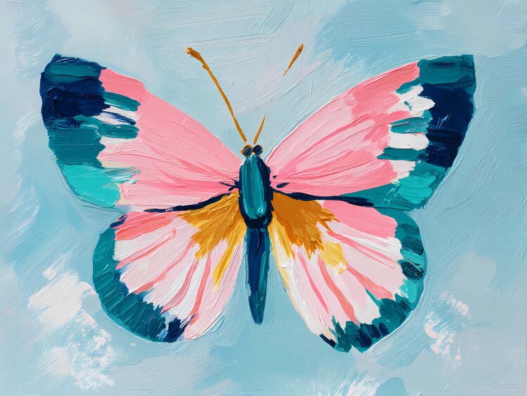 Плакат Blue teal butterfly