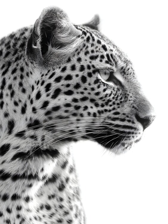 Плакат Black & white tiger portrait