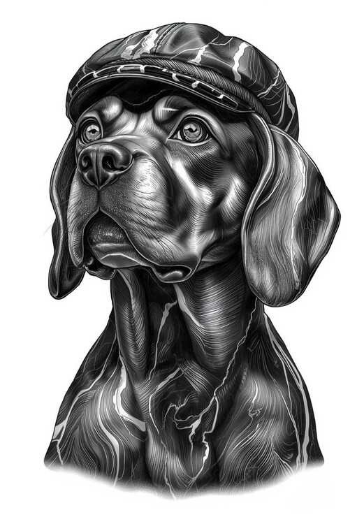 Плакат The Marble Dandy: Sophisticated Beagle Graphic Art