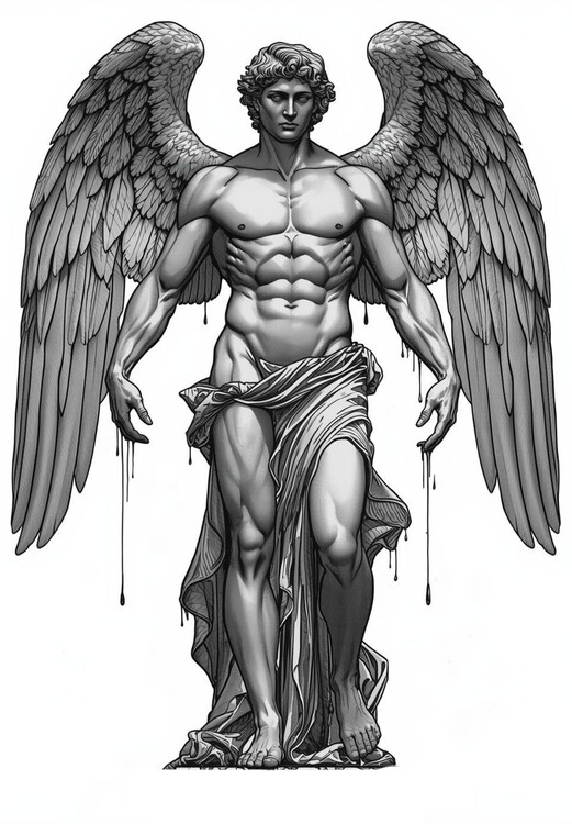 Poster Icarus Rising: Neoclassical Mythological Graphic Art