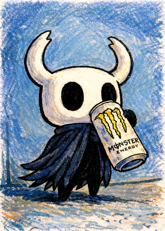 Poster Knight Character Crayon Style Art