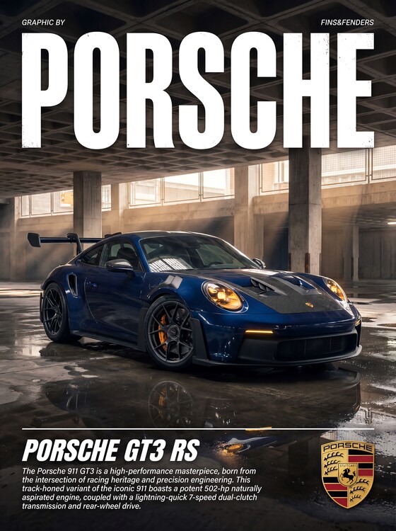Poster Porsche 911 GT3 RS — 502 HP Naturally Aspirated