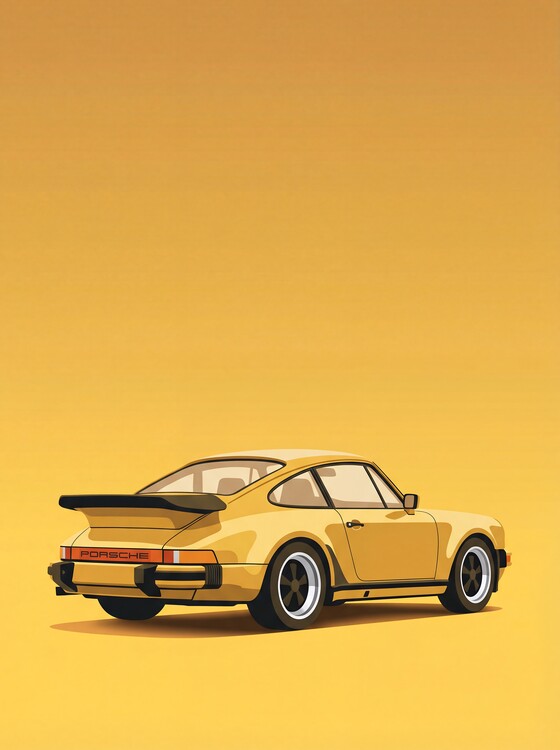 Canvas Print Porsche 911 Turbo | Stuttgart's Icon, Simplified