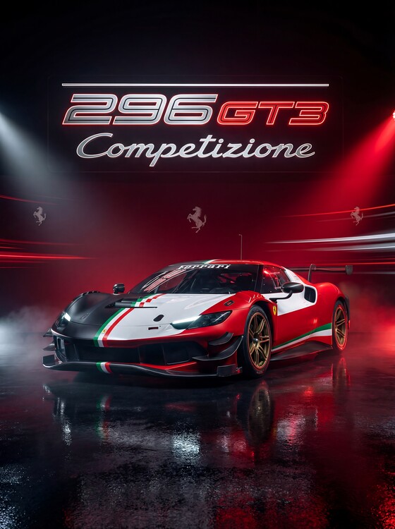 Plakát Ferrari 296 GT3 Competizione — Born to Race