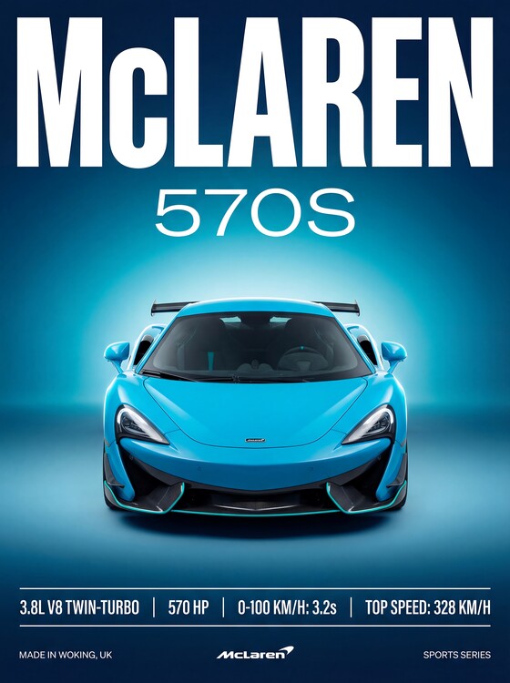 Canvas Print McLaren 570S Sports Series — 3.8L V8 Twin-Turbo