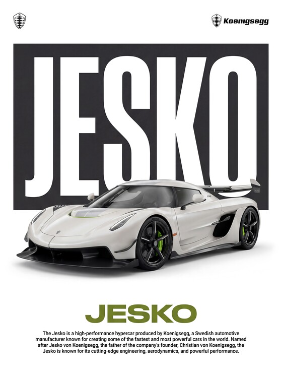 Plakat Koenigsegg Jesko — Swedish Hypercar