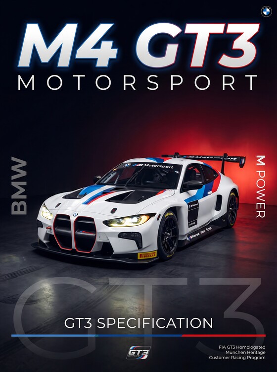 Plakat BMW M4 GT3 Motorsport — M Power · GT3