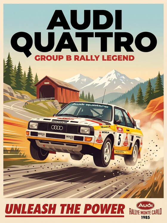 Poster Audi Quattro — Group B Rally Legend