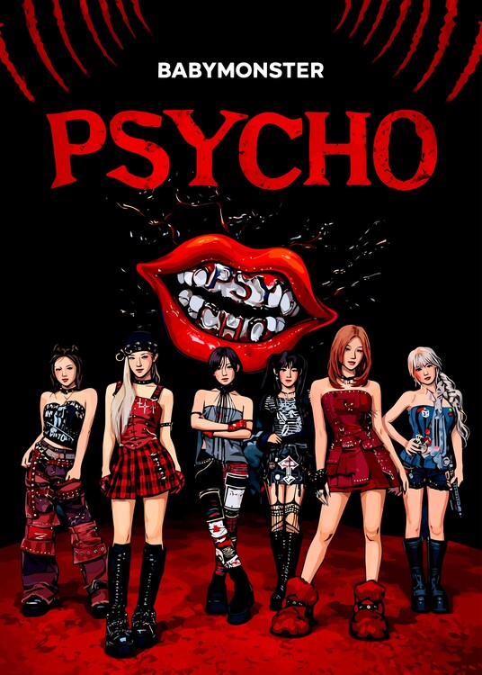 Poster Girl Band Album Illustration Portrait