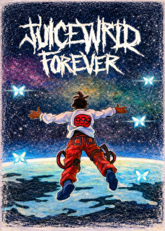 Poster Album Rapper Crayon Pastel Style Art