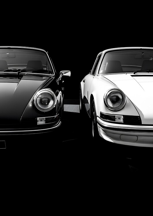 Canvas Print Classic Porsche: Two Sides of Perfection