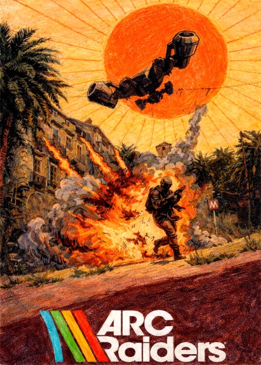 Poster Military Game Crayon Art