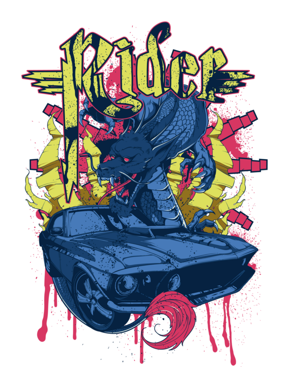 T-shirt Rider Neon Street Art