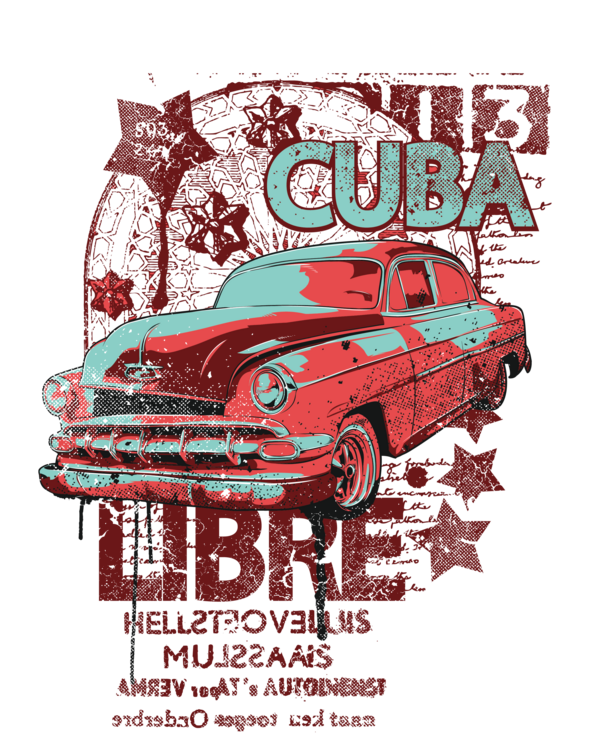 T-shirt Cuba Libre Retro American Car
